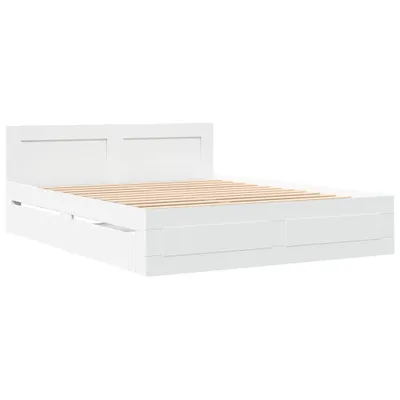 Produktbild von Bettgestell mit Kopfteil ohne Matratze Weiß 150x200 cm