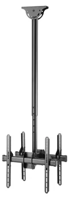 Image de Support plafond pour 2 écrans TV 32"-75", Hauteur 106-156cm, Inclinable