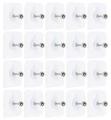 Produktbild von 20 selbstklebende Wandschrauben, extra starke selbstklebende Schrauben zur Wandmontage ohne Bohren, transparente selbstklebende Schrauben, zum Anbringen von Fotos, Küchenutensilien und Dekorationen ohne Bohren.