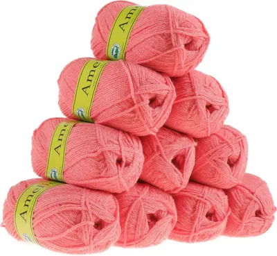 Produktbild von 500g Strickgarn AMELIE Strick-Wolle Handstrickgarn Baby Kinder waschbar, Farbe:koralle