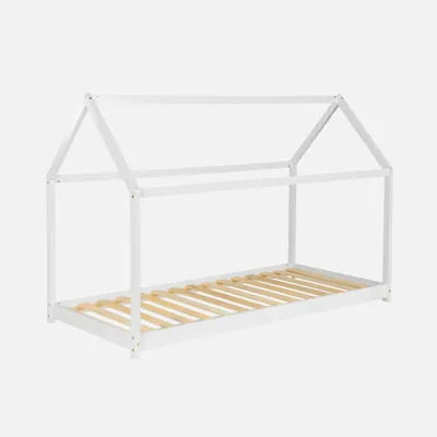 Produktbild von sweeek - Kinderbett "Haus", Massivholz, Kiefer - Weiß