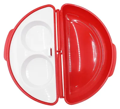Imagen del producto de Omelettmaker 2 en 1, color rojo, para microondas, ideal para preparar tortillas y huevos pochados
