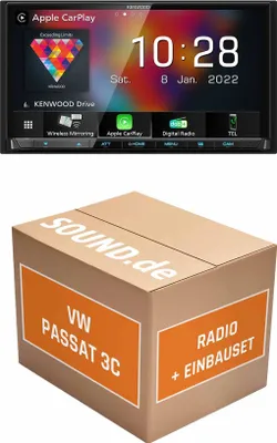 Produktbild von Autoradio Einbaupaket Kenwood DMX8021DABS passend für VW Passat 3C + Lenkradfernbedienung | (Wireless) Apple CarPlay (Wireless) Android Auto