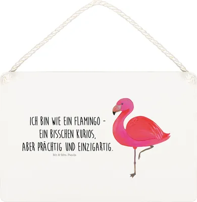 Produktbild von Mr. & Mrs. Panda Schild Flamingo Classic DIN A5 - Transparent - Geschenk, Prächtig, Spruch, Wandbild Holz, Türschild, kleine aufmerksamkeit, Stolz, Rosa, sprüche