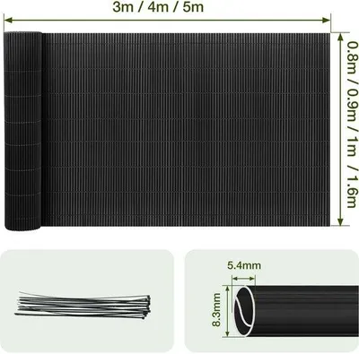 Obrázok produktu pre 0,8 x 4 m PVC panel na ohradenie a clona na balkón, odolná voči vetru a počasiu, UV odolná, vhodná do záhrady a na terasu, farba: antracit