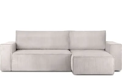 Obrázek produktu pro Rohová pohovka Konsimo s funkcí spaní, levá/pravá, s područkami "NAPI", krémová, manšestrová tkanina, loft, 262x89x148 cm
