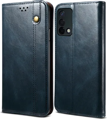 Produktbild von OPPO F19 Hülle, LaimTop Leder Flip Brieftasche Schutzhülle für OPPO F19 / A74 4G Blau