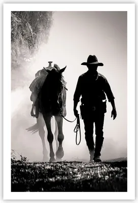 Produktbild von Poster - Poster ohne Rahmen - Cowboy Pferd Shady - 61x91,5 cm - Wand Bild - Wanddeko - Wandbilder - Kunstposter - Wandposter - Bilder - Kunstdruck - Wanddekoration - Wandbild - P2XPA61x91-4620