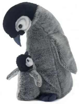 Image de Peluche maman pingouin avec son bebe 30 cm - wwf - 15189