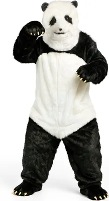 A person wearing a panda costume.