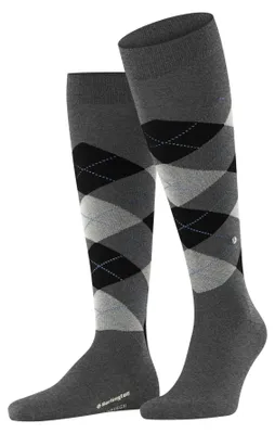 Produktbild von Burlington Herren Kniestrümpfe Edinburgh M Kh Wolle lang gemustert 1 Paar, Grau
