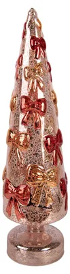 Productafbeelding van Clayre & Eef kerstdecoratie: kerstboom, diameter 10 cm, hoogte 37 cm, rood, glas