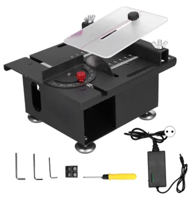 Immagine prodotto di Segatrice circolare da tavolo Mini 100 W con guida scorrevole, macchina da taglio regolabile per la lavorazione del legno