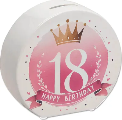 Produktbild von Happy Birthday 18 Krone Spardose