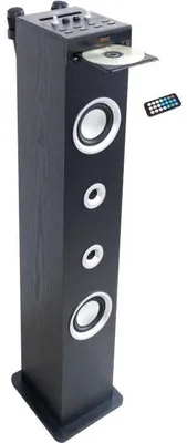 Produktbild von INOVALLEY HP49CD Bluetooth Karaoke Sound Tower mit CD-Player, 100W, FM, USB, SD/MMC & AUX-in, 2 Mikrofone, Fernbedienung, Schwarz
