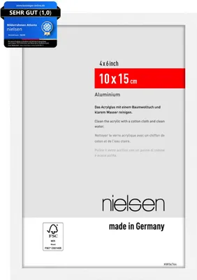 Produktbild von nielsen Aluminium Bilderrahmen Atlanta, 10 x 15 cm, Weiß matt