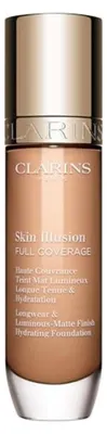 Produktbild von Clarins Skin Illusion Full Coverage, Pumpenflasche, Flüssigkeit, Jeder Hauttyp, Aufhellend, Feuchtigkeitsspendend, Mattierend, Klärend, Licht, Kühl