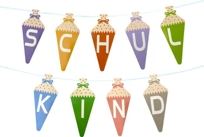 Produktbild von Oblique Unique Zuckertüten Schulkind Girlande Hänge Deko Banner für Schuleinführung Einschulung Schule Jungs Mädchen bunt