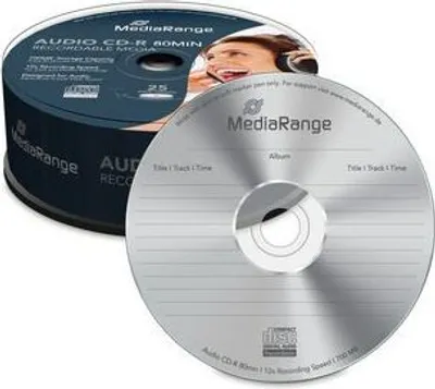 Zdjęcie produktu dla MediaRange CD-R AUDIO 700mb 80Min 48x 25er Cakebox