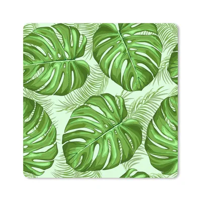 Produktbild von MuchoWow® Mauspad Mousepad Monstera - Palmenblatt - Muster 30x30 cm - Mousepads - Maus Mat - Pad - Mausunterlage - Gaming