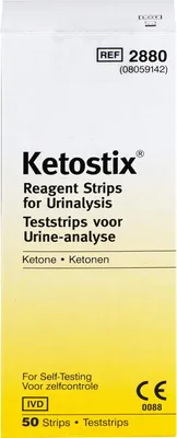 Zdjęcie produktu dla Paski testowe Ketostix do analizy moczu, 50 pasków testowych