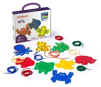 Immagine prodotto di Miniland 45304 - Gioco di allacciatura con animali