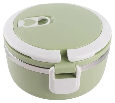 Thermo-Lunchbox aus Edelstahl, isoliert, grün, 1 Stück