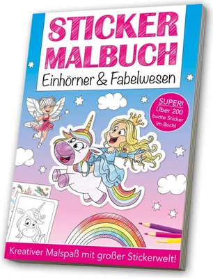 Produktbild von Stickermalbuch: Einhörner & Fabelwesen