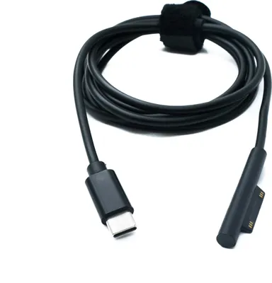 Produktbild von SYSTEM-S USB 3.1 Kabel 150 cm Ladekabel für Microsoft Surface in Schwarz
