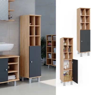 Immagine prodotto di Mobiletto bagno Vicco Fynn Antracite 30 x 130.6 cm porta grande, Model 34150