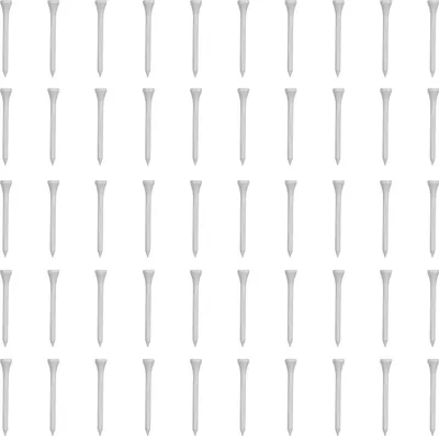 Immagine prodotto di porta tee da golf in legno d'acero da 50 pezzi, bianco, set di base per palline lunghe per sport all'aperto, 70 mm