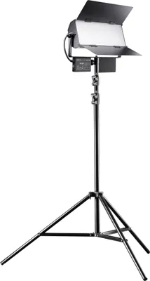 Productafbeelding van Walimex pro LED Sirius 160 Daylight oppervlakteverlichting set met lampstatief, 65W oppervlakteverlichting, daglicht videolamp 5600K, studioverlichting met aluminium behuizing, statief met veerdemping