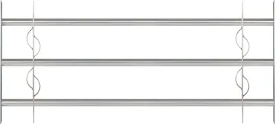 Produktbild von Alberts Fenstergitter Secorino Style | Ausziehbar für Fenster außen | Einbruchschutz Gitter | galvanisch blau verzinkt | 450 x 1000-1500 mm