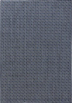 Produktbild von benuta In- & Outdoor Teppich Lou Blau 140x200 cm Teppich Wohnzimmer Outdoorteppich Rechteckig Muster Modern Kurzflor Skandinavisch
