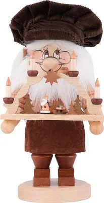 Zdjęcie produktu dla Gnom budujący łuk świecy (28 cm) palący mężczyzna autorstwa Christiana Ulbrichta