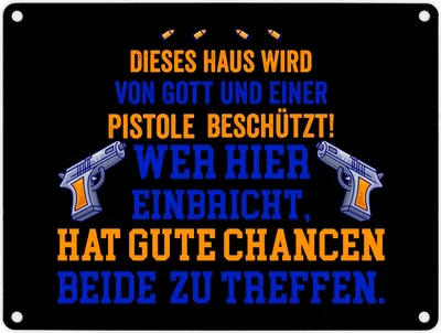 Produktbild von Hausbeschützer Metallschild in 15x20 cm mit Spruch in schwarz