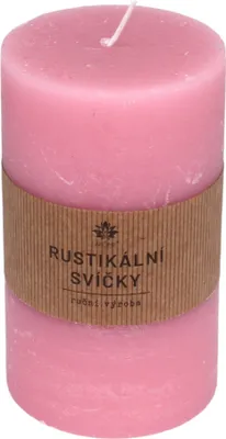 Produktbild von Rustikale rosa Kerze, 7 cm Durchmesser, 12 cm Höhe, 50 Stunden Brenndauer