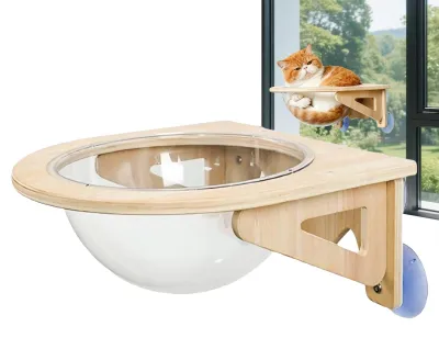 Produktbild von Wandmontiertes Katzenmöbel mit Fensterliege