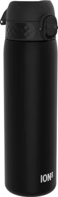 Productafbeelding van ion8 drinkfles, 500 ml, lekvrij, éénhandige opening, veilige sluiting, vaatwasmachinebestendig, BPA-vrij, handvat, klapdeksel, gemakkelijk schoon te maken, klimaattraal, zwart