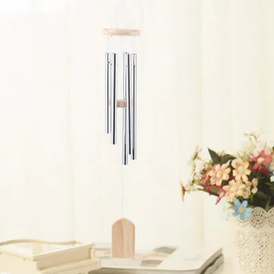 Obrázok produktu pre Veterné zvonkohry Drevo z nehrdzavejúcej ocele 6 rúrok Windchimes Visiace domáce kaplnky Záhradný dekor
