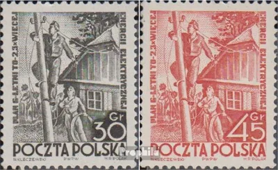 Produktbild von Briefmarken Polen 1951 Mi 719-720 (kompl.Ausg.) gestempelt Sechjahresplan Elektroindustrie