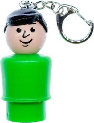 Produktbild von Fisher Price Little People Figur Retro Schlüsselanhänger 80er Mann Grün Schwarz