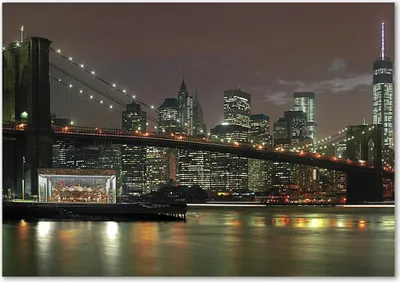 Produktbild von Tulup® Leinwandbild - 100x70 cm - Wandkunst - Drucke auf Leinwand - Leinwanddruck  - Sehenswürdigkeiten & Architektur - Schwarz - New York bei Nacht