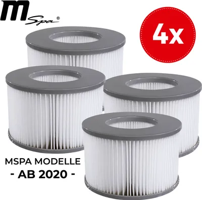 Zdjęcie produktu dla Wkład filtrujący do nadmuchiwanego basenu z hydromasażem Miweba MSpa, filtr wymienny (4x filtr wody od modelu 2020)
