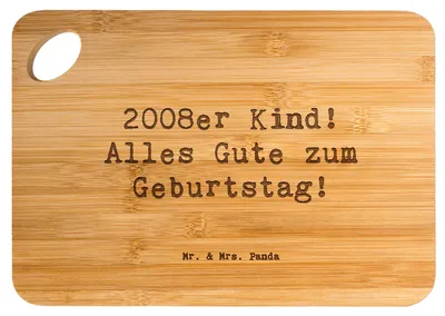Produktbild von Mr. & Mrs. Panda Holzbrett Spruch 2008 Geburtstag - Transparent - Geschenk, Hackbrett, Schneidebrett, Happy Birthday, Jubiläum, Frühstücksbrett, holzschneidebrett, Brett