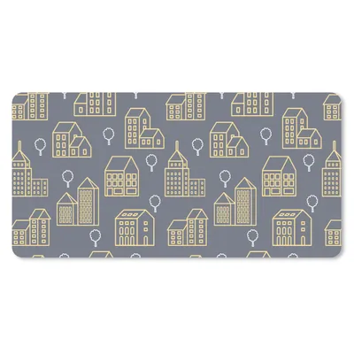 Produktbild von MuchoWow® Schreibtischunterlage Muster - Gebäude - Gold 80x40 cm - XXL Mauspad - Gaming Mauspad