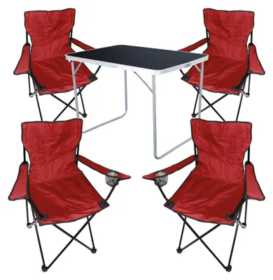 5-tlg Camping Set Gartenmöbel Campingtisch 4 Campingstuhl Klappstuhl