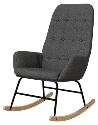 Produktbild von Schaukelstuhl Relaxsessel Polstersessel Schwingsessel Hellgrau Stoff