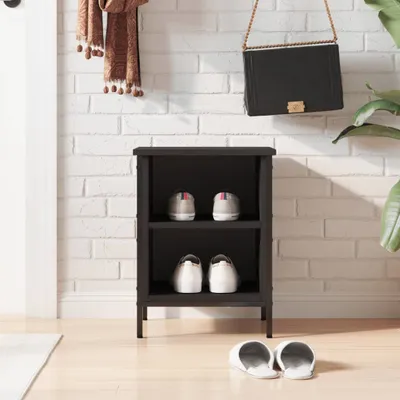 Zdjęcie produktu dla Vidaxl szafka na buty 38x35x50 cm z drewna w kolorze czarnym