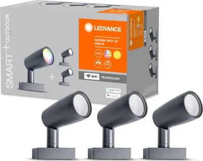 Obrázok produktu pre LEDVANCE SMART+, Vonkajšie bodové osvetlenie, Tmavo šedá, Hliník, Sklo, IP44, Vchod, Fasáda, II